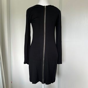 Theory size 4 back zipper black body con dress